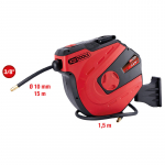 Suru&otilde;huvoolikurull seinale D10mm, 15m + 1,5m, 3 / 8"&uuml;hendus 515.3440 & KST KSTOOLS