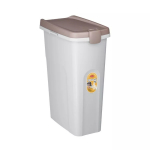 Ratastega konteiner lemmikloomatoidu hoidmiseks 15kg 40L 45x27x61cm valge/helehall 2198501 STEFANPLAST