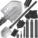 Daudzfunkcionāla taktiskā salokāmā lāpsta, BLACK SURVIVAL SERIES, G01903, 25 cm salocīta, 3 regulējamas garuma iespējas, nerūsējo&scaron;ais tērauds.