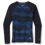 Termo krekls SW WS Classic Thermal Merino Base Layer Pattern Crew, SMARTWOOL, 0196246014502, 100% Merino vill, 218 grammi, BLUEBERRY HILL MOUNTAIN SCAPE