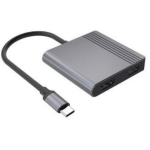 Gembird USB-C HDMI/USB3 3-in-1 adapter A-CM-COMBO3-04, 2 HDMI, 2 USB-C, 1 USB 3.0, 0.18 m kaabel