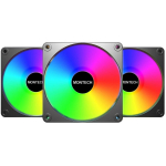 Montech Ventilaator GF120 V2 ARGB PWM 3I1(B) 120 mm, 800-1600 RPM, 1.71 mmH2O, HDB, 12 V, Must
