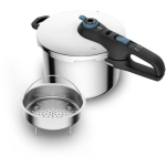 Tefal survepott P2580701, 6L, roostevaba terasest korv, 2 k&auml;epidet, aurutamine, sobib gaasi-, induktsiooni-, elektripliitidele