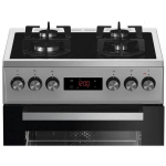Beko FSMT55330DXDS pliit, 600mm, 500mm, 850mm, 60L, 4 tsooni, gaas, elektriline, ise puhastuv, 8 funktsiooni