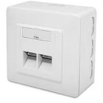 Digitus seinakontakt, DN-9006-N, 2xRJ45, CAT 6, varjestatud, pinnale paigaldatav