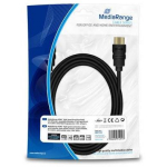 Mediarange HDMI-HDMI kaabel MRCS155, 3m, 10.2Gbit/s, 4K UHD, 3D, must