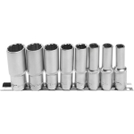 Hogert HT4R051 1/2" 12-tahuline mutriv&otilde;tme komplekt, 8 tk, 10-24mm, 77mm, CrV teras