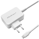 Qoltec 51039 toiteadapter, 65 W, 220-240 V, 3.25 A, 20.3 V, USB-C, Type C, valge, 1.7 m