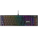 Juhtmega mehaaniline m&auml;nguklaviatuur 104 klahvi RGB valgustusega USB Cometstrike GK-55 Must CND-SKB55-US CANYON