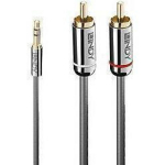 Lindy Kaabel 35332 0.5m 3.5mm kuni 2xPhono Mees, 24K kuldne pistik, PVC ja halogeenivaba