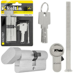 Keltin Luku silindri sisestus nupuga K02707, 30/30G mm, 3 v&otilde;tit, 25000 ts&uuml;klit, alumiinium, ZnAl sulam, kinnituskruvi kaasas