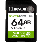 Kingston Canvas Select Plus | 64 GB | SD | Flash memory class Class 10, UHS-I, U1/U3, Video Class 10/30
