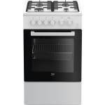 Beko Gaasi-elektriline pliit FSS52020DW, 50cm, 85cm, 60cm, 4 gaasip&otilde;letit, 60l, Aurupuhastus, Grill, A