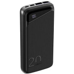 Navitel Power Bank PWR20 MX Black, 20000mAh, 3.7V, 74Wh, 2 USB-A porti, kahepoolsed USB-C port