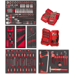 Milwaukee 4932499475 t&ouml;&ouml;stuslik k&auml;sit&ouml;&ouml;riistade komplekt, 244 tk, 6 moodulit, vahtplastist siset&uuml;kk