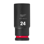 SHOCKWAVE&trade; IMPACT DUTY TRIECIENIZTURĪGAS UZGRIEŽŅU MUCIŅAS, 24 MM 1/2" IMPACT SOCKET DEEP - 1PC, 4932480342 MILWAUKEE