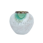 Vāze TITAN STONE H18cm, zaļ&scaron;/balts, keramika 86989