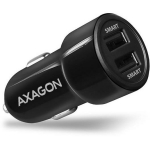 Axagon auto laadija PWC-5V5 24W, 2x USB-A 5V/2.4A, toiteadapter, 12-24V, must, kiire laadimine, OCP, OVP, OTP, OSP