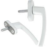 Keltin alumiiniumakenupp K00214, universaalne nupp, valge, metallist telg, kahepunktiline paigaldus, PVC, puidust, alumiiniumaknad
