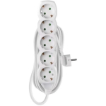 Emos Pikendus P0525R, 5 m, 5&times; 2P + PE GERMAN, valge, PVC, 3 680 W, laste kaitse