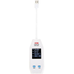 Uni-T USB Testija UT658LOAD, 4-24V DC, 0.05-3A DC, 0-99999mAh, 0-1000Wh, 60W, QC 3.0, 10 andmekogumit