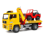 Bruder Veoauto Jeepiga MAN TGA BR-02750, 1:16, plastmass, punane, kollane, alates 4. eluaastast, omadused: t&otilde;stetud kabiin