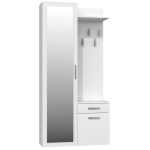 Top E Shop GAR DUO BIEL KPL esikukapp, 2 ust, 1 sahtel, 5 riiulit, peegel, 5 konksu, 16mm, 35x50x180cm