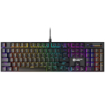 Juhtmega mehaaniline m&auml;nguklaviatuur 105 klahvi RGB valgustusega MX Red 50 M ts&uuml;klit USB Cometstrike GK-55 EN/RU Must CND-SKB55-RU CANYON