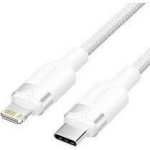 Vention USB 2.0 Type-C isane Lightning isane 1m 3A kaabel LALWF, valge, 480Mbps andmeedastus, nailonpunutis