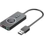 Vention USB helikaart CDRBB, 16 bitti, 44100-48000 Hz, USB, 3.5 mm, 2 nuppu, 0.15 m, must