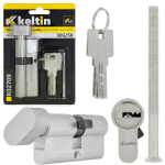 Keltin Luku silindri sisestus nupk K02709, 30/30G mm, 3 v&otilde;tit, 25 000 ts&uuml;klit, alumiinium, ZnAl sulam, kinnituskruvi kaasas