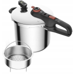 Tefal survepott P2594401, 8L, must, roostevaba teras, aurugamine, 2 k&auml;epidet, aurukorv