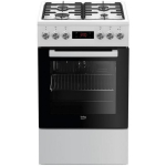 Beko Gaasi-elektriline pliit FSE52320DWD, 4 p&otilde;letit, 55 l, Energiaklass A, grill, sulatamine, halogeenvalgustus