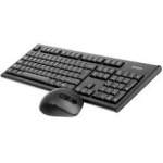A4Tech V-TRACK 2.4 G 7100N RF nano, 2xAA, 2xAAA, 3 nuppu, 800/2000 dpi, traadita, USB, t&auml;issuuruses klaviatuur