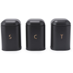 Salter BW13729EU7 Pebble 3-Piece Canister Set Charcoal
