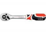 Yato YT-0730, 1/4" (6.3 mm), 155 mm, 72 hammast, CRV 6140, kroomitud, satiin, PP/TPR, kiirvabastus, p&ouml;&ouml;ratav, kumer k&auml;epide