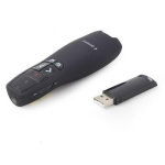 Gembird Esitleja WP-L-12, USB, RF, 2.4 GHz, Must, Kaugjuhtimispult, Alkaline, AAA, 4 nuppu, 1 pakis