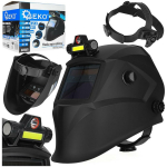 Geko keevitusmask LED valgusega G01881, vaatamisala 92 &times; 42 mm, varjundi vahemik DIN 4 / 9&ndash;13, UV/IR kaitse DIN 16