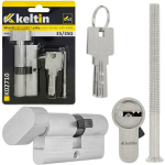 Keltin Luku silindri nupp 35/35k K02710, 30/30G mm, 3 v&otilde;tit, 25000 ts&uuml;klit, alumiinium, ZnAl sulam, kinnituskruvi kaasas