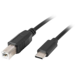 Lanberg USB-C kuni USB-B kaabel, CA-USBA-13CC-0030-BK, 3m, 480 Mbps, must, kaitstud