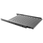 Lanberg Libisev riiul 1U AK-1011-B, 465x750mm, 60kg, must, 4-punkti paigaldus