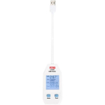 Uni-T USB tester UT658A, 4&ndash;24 V DC, 0.05&ndash;3 A DC, 0&ndash;99,999 mAh, 0&ndash;1000 Wh, 1&ndash;480 &Omega;, QC 3.0, 10 andmekogumit