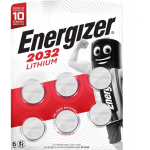 Energizer Akud CR2032 435853, 6 tk, 3 V, 235 mAh, Liitium, 8 aastat, Blister, Metalliline