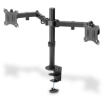 Digitus Kahe monitori hoidik DA-90400, 15-32'', 2x8kg, must, teras, VESA 75x75, 100x100, 31,5cm k&otilde;rguse reguleerimine