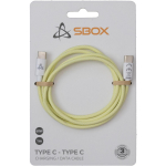 Sbox USB kaabel TYPEC-1-Y, 1m, 480 Mbps, kollane, punutud kaabel