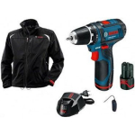 Bosch 0615990N1U juhtmeta t&ouml;&ouml;riistakomplekt, 12 V, 30/15 Nm, 0-400/0-1300 p/min, 1-10 mm, 20+1, SoftShell jope, XXXL