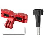 Sunnylife ZJ942-R jalgrattakinnitus Action 5 Pro/Insta360 GO 3S/GoPro 13 jaoks, 51g, alumiiniumisulam, silikoon, punane