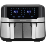 Heinrich&lsquo;&rsquo;s HFR 8214 Double hot air fryer 2 x 4.5 l = 9.0 l 1300-2400 W Black - Silver