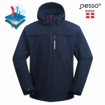Softshell jakk Atlanta, XL, PESSO, tume sinine, &otilde;huniiskus 5000g/m&sup2; 24h, niiskuskindel 8000 mm