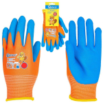 Geko Kaitsekindad, G75060, Suurus 2, pol&uuml;ester (13G), lateksvaht, CE, EN 388: 2016 + A1:2018, elastne mansett, oranž-sinine